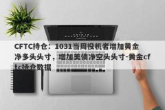 CFTC持仓：1031当周投机者增加黄金净多头头寸，增加美债净空头头寸-黄金cftc持仓数据