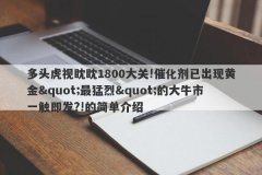 多头虎视眈眈1800大关!催化剂已出现黄金&quot;最猛烈&quot;的大牛市一触即发?!的简单介绍